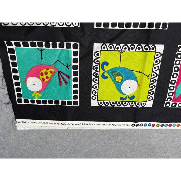 Whimsical Bird & Bug Cotton Fabric 1 yard + 5" x 44" for Crafting & Quilting - Picture 5 of 10